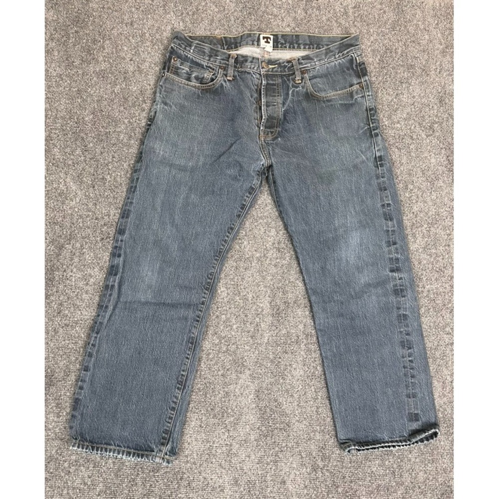 Tellason Selvedge Jeans Blue‎ Straight LEg Size 36 Mid Rise Made In USA